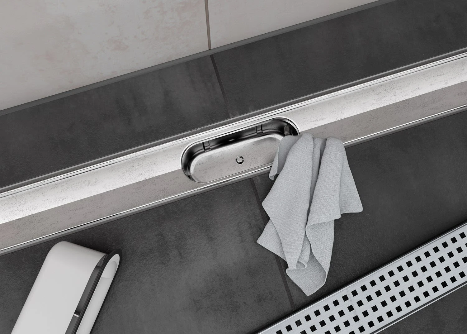 ACO ShowerDrain C Duschrinnen-Set Mit Aufkantung, DN 50, Länge 88,5 Cm Inklusive Design-Rost Square 1 ACO ShowerDrain C Duschrinnen-Set Mit Aufkantung, DN 50, Länge 88,5 Cm Inklusive Design-Rost Square