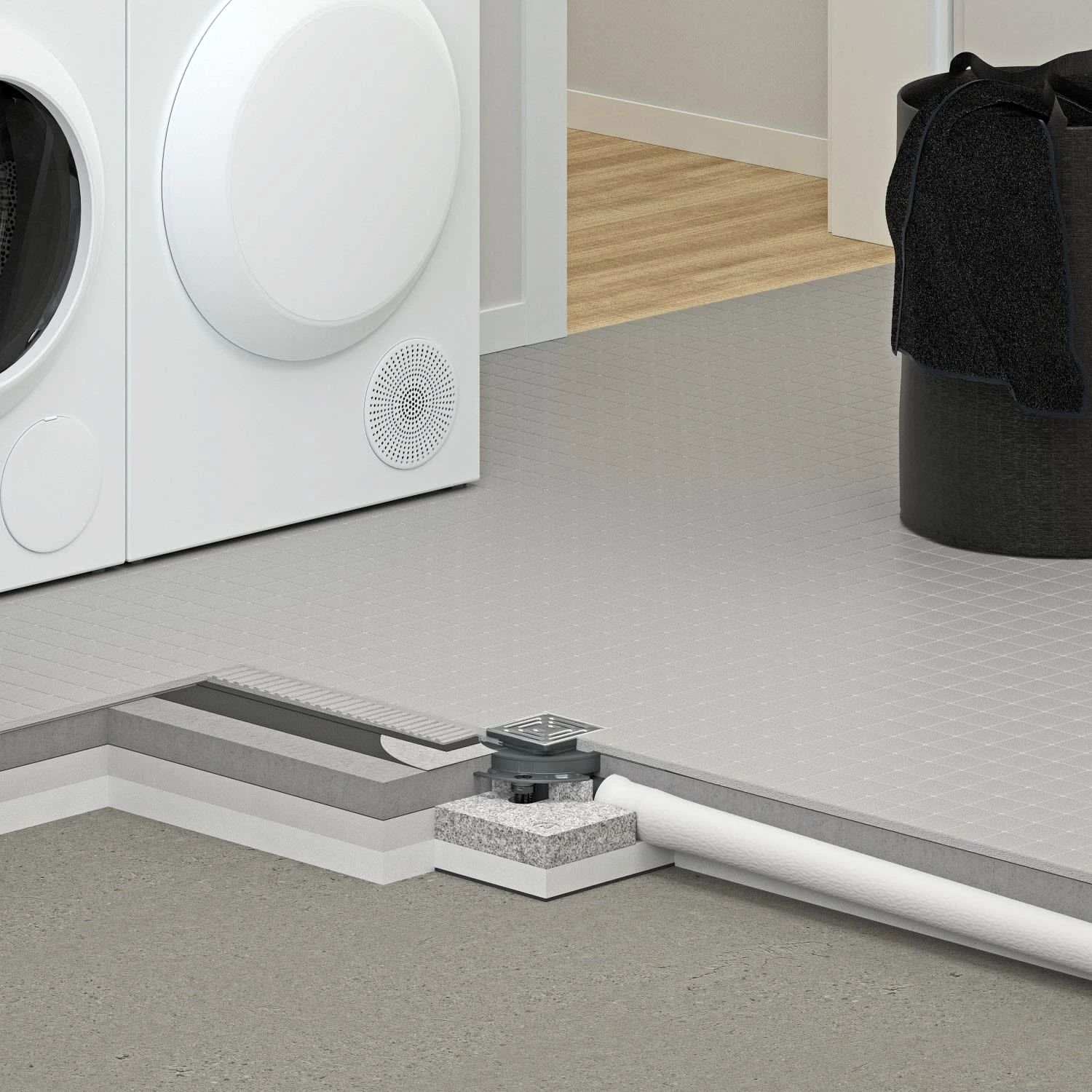 Dallmer DallDrain Bodenablauf Individual Senkrecht, DN 50/DN 100, 10 X 10 Cm 1 Dallmer DallDrain Bodenablauf Individual Senkrecht, DN 50/DN 100, 10 X 10 Cm