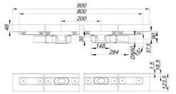 Dallmer CeraLine PLAN W Duo Duschrinne 80 Cm, DN 50
