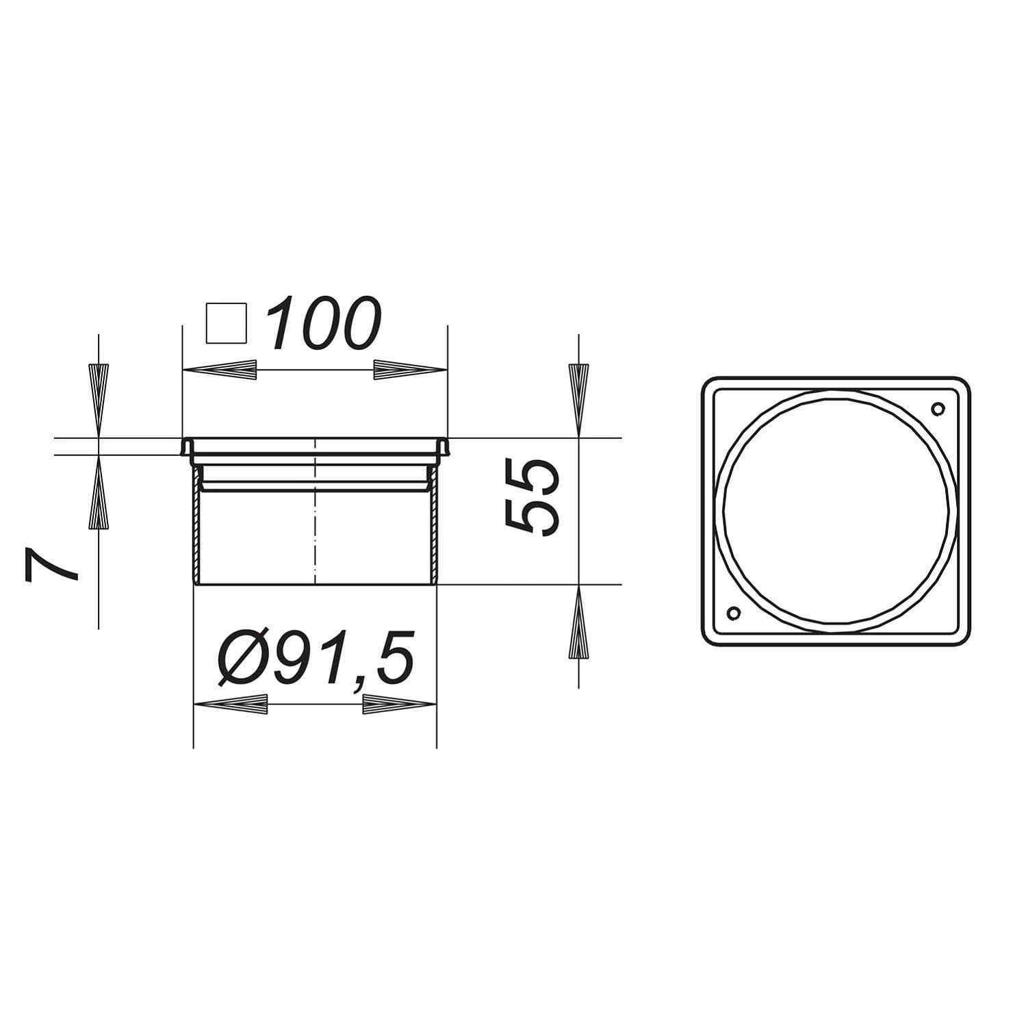 Dallmer Aufsatzrahmen V, S 10/100 1 Dallmer Aufsatzrahmen V, S 10/100