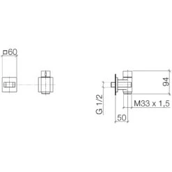 Dornbracht WaterTube Kneipp-Wandanschlussbogen Mit Ventil Und Schlauchhalterung