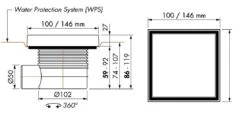 ESS Easy Drain Aqua Quattro 15x15 Bodenablauf Komplettset Zum Befliesen, Abgang Waagerecht