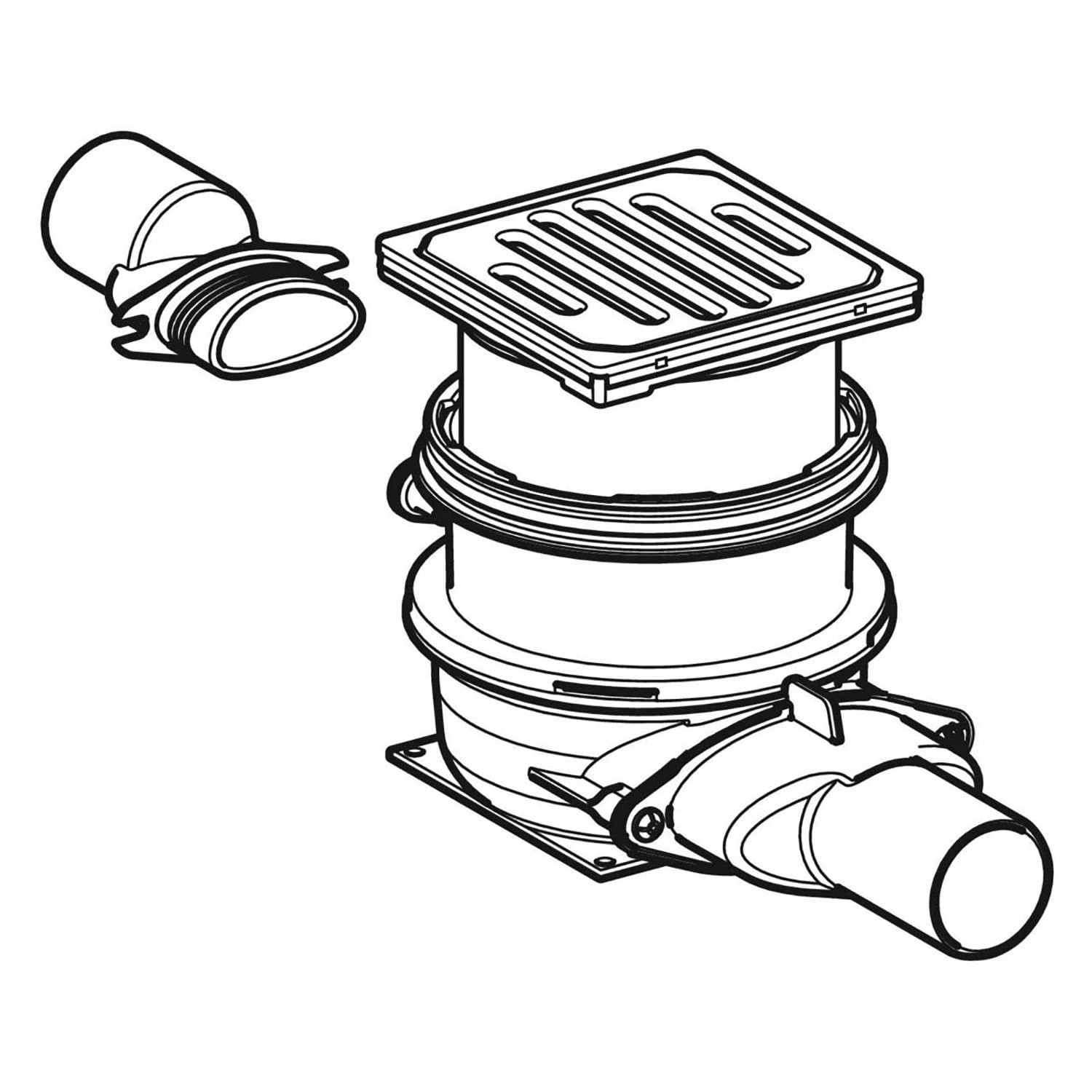 Geberit Varino Bodenablauf Horizontal, D50 1 Geberit Varino Bodenablauf Horizontal, D50