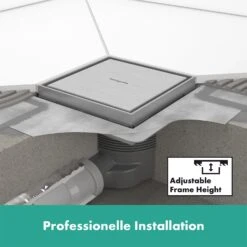 Hansgrohe RainDrain Brilliance Komplettset Punktablauf 10/10 Cm Rückseitig Befliesbar -VIEGA Verkäufe hansgrohe raindrain duschrinnen und punktablaeufe brilliance 11042833