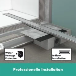 Hansgrohe RainDrain Original Fertigset Duschrinne 80 Cm -VIEGA Verkäufe hansgrohe raindrain duschrinnen und punktablaeufe original 11042806