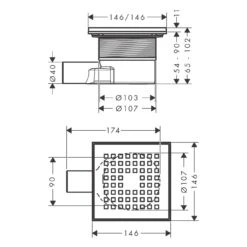 Hansgrohe RainDrain Point Komplettset Punktablauf 15/15 Cm 8 Hansgrohe RainDrain Point Komplettset Punktablauf 15/15 Cm -VIEGA Verkäufe hansgrohe raindrain duschrinnen und punktablaeufe point 11042959