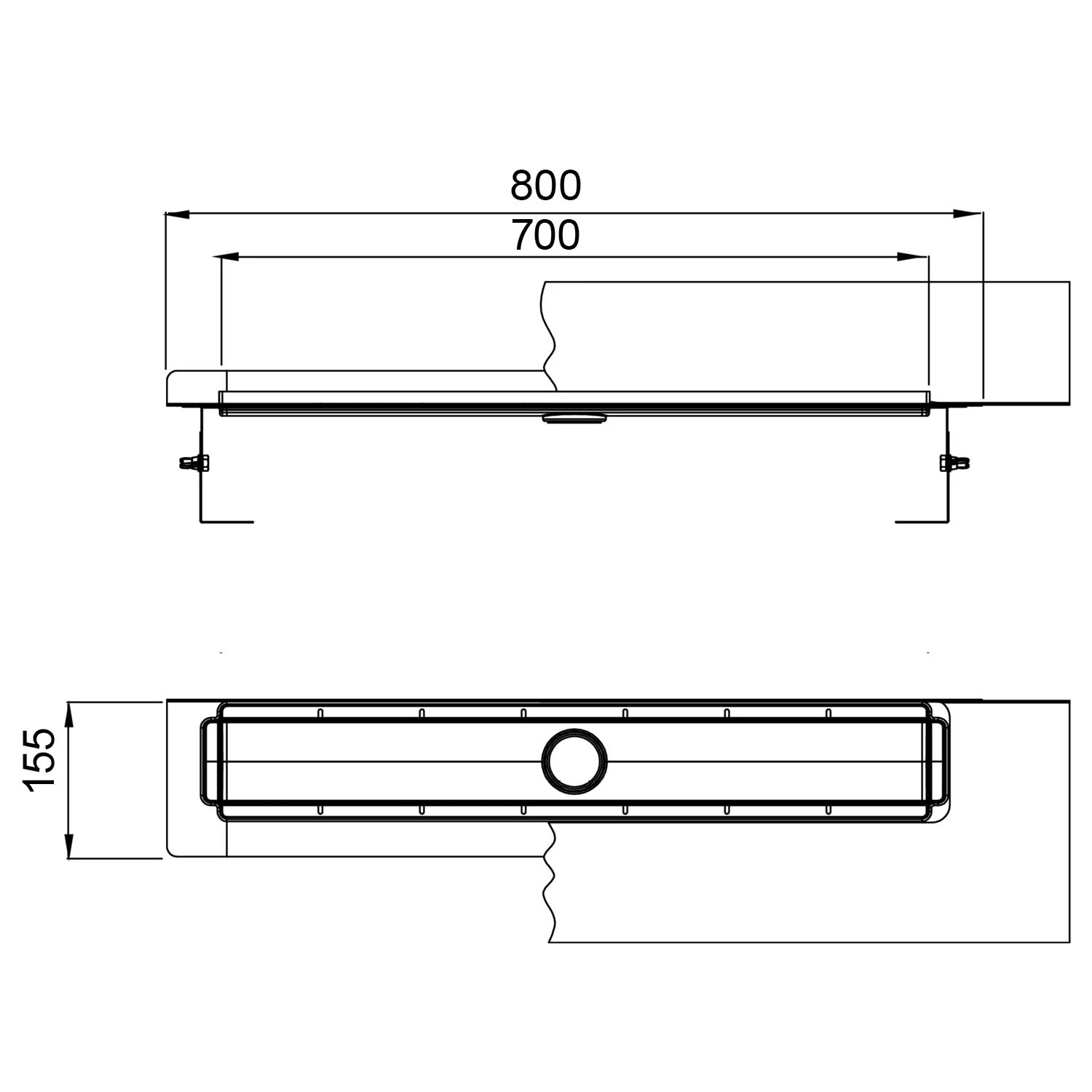 ACO ShowerDrain M+ Duschrinne 60 Cm Mit Aufkantung Hinten 1 ACO ShowerDrain M+ Duschrinne 60 Cm Mit Aufkantung Hinten