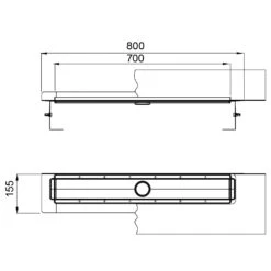 ACO ShowerDrain M+ Duschrinne 70 Cm Mit Aufkantung Hinten