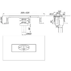Dallmer DallFlex Ablaufgehäuse Senkrecht, DN 50