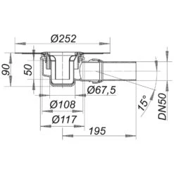 Dallmer ORIO N Duschablauf, DN 50