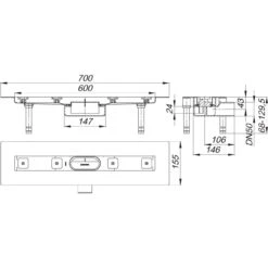 Dallmer CeraLine Nano F Duschrinne 60 Cm, DN 50 -VIEGA Verkäufe hersteller dallmer duschrinne ceraline nano f 4194397