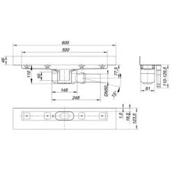 Dallmer CeraLine W Duschrinne 50 Cm, DN 50