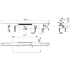Dallmer Duschrinnen-Set CeraFloor Pure Plan, DN 40, 120 Cm -VIEGA Verkäufe hersteller dallmer duschrinnen systeme set pure 3567017
