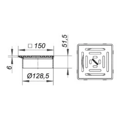 Dallmer Aufsatz VC 15, Seitenverstellbar, 15 X 15 Cm
