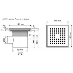 ESS Easy Drain Aqua Plus Quattro 15x15 Bodenablauf Komplettset -VIEGA Verkäufe hersteller ess bodenablaeufe easy drain aqua 1006241