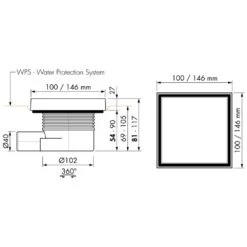 ESS Easy Drain Aqua Quattro Fliese 10x10 Bodenablauf Komplettset -VIEGA Verkäufe hersteller ess bodenablaeufe easy drain aqua 1006245