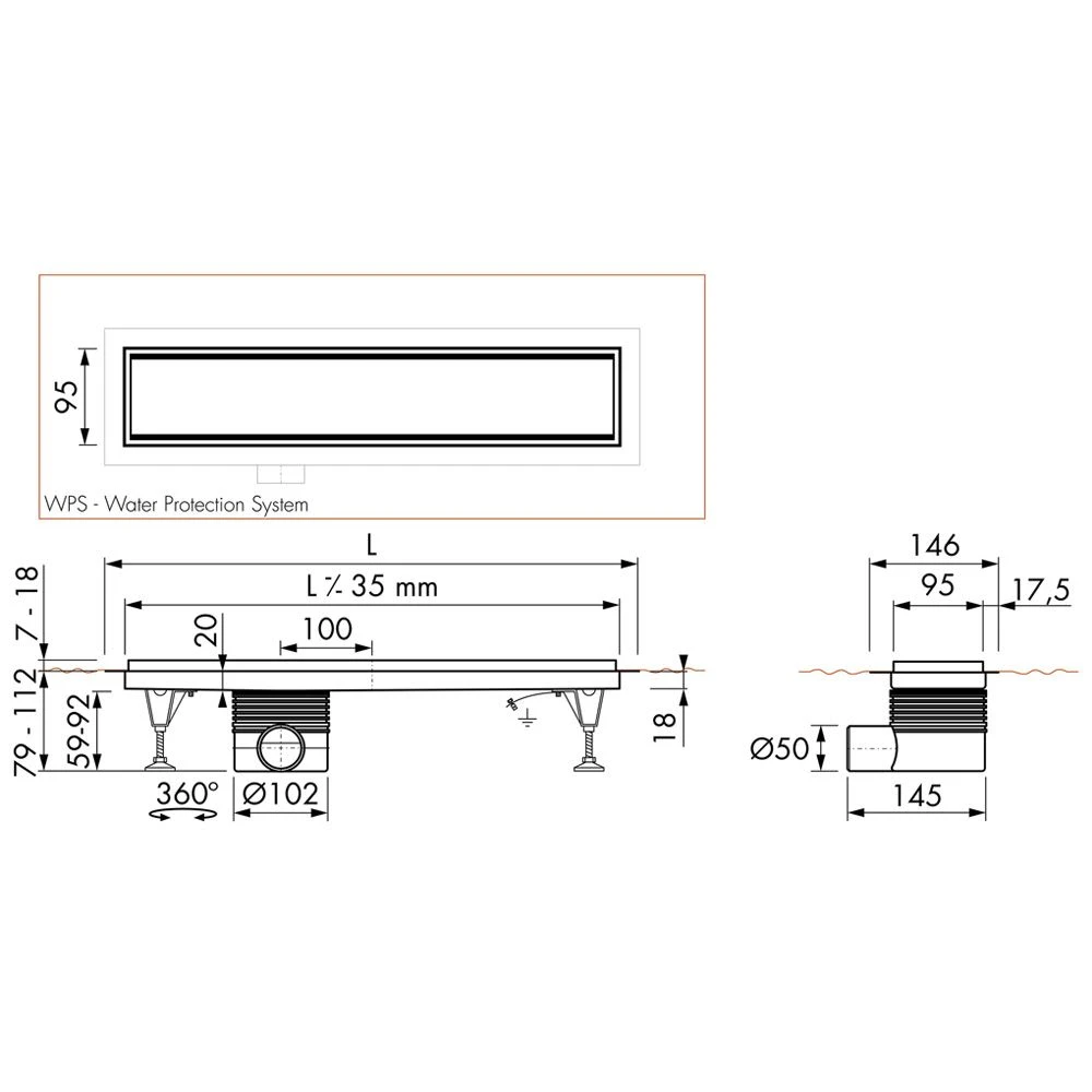 ESS Easy Drain Multi TAF 1700 Zero/Fliese Duschrinne Komplettset 3 ESS Easy Drain Multi TAF 1700 Zero/Fliese Duschrinne Komplettset – Bild 3