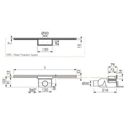 ESS Easy Drain Waterstop Wall Fliese 700 Duschrinne Komplettset -VIEGA Verkäufe hersteller ess duschrinnen easy drain waterstop 1004500