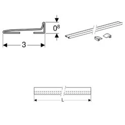 Geberit Kollektorprofil Zu Geberit Wandablauf Für Dusche, 115 Cm