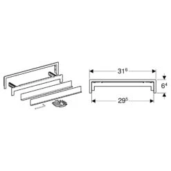 Geberit Fertigbauset Zu Wandablauf Befliesbar, Mehrteilig