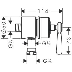 AXOR Montreux Fixfit Stop Schlauchanschluss Mit Abstellventil Und Hebelgriff