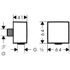 AXOR ShowerSolutions Wandanschlussbogen FixFit Eckig