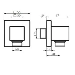 HSK Wandanschlussbogen Eckig