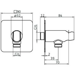 HSK Wandanschlussbogen Softcube Mit Integriertem Handbrausehalter