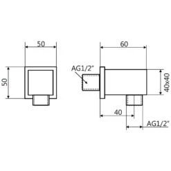 Kaja Aquadrat Wandanschlusswinkel