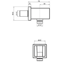Kaja Aquadrat Wandanschlusswinkel Mit Brausehalter
