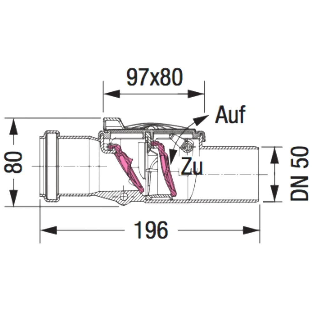 Kessel Staufix Rückstaudoppelverschluss DN 50 1 Kessel Staufix Rückstaudoppelverschluss DN 50