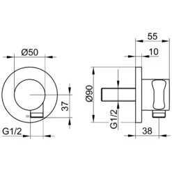 Keuco IXMO Schlauchanschluss Mit Brausehalter DN15 Rund