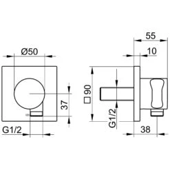 Keuco IXMO Schlauchanschluss Mit Brausehalter DN15 Eckig