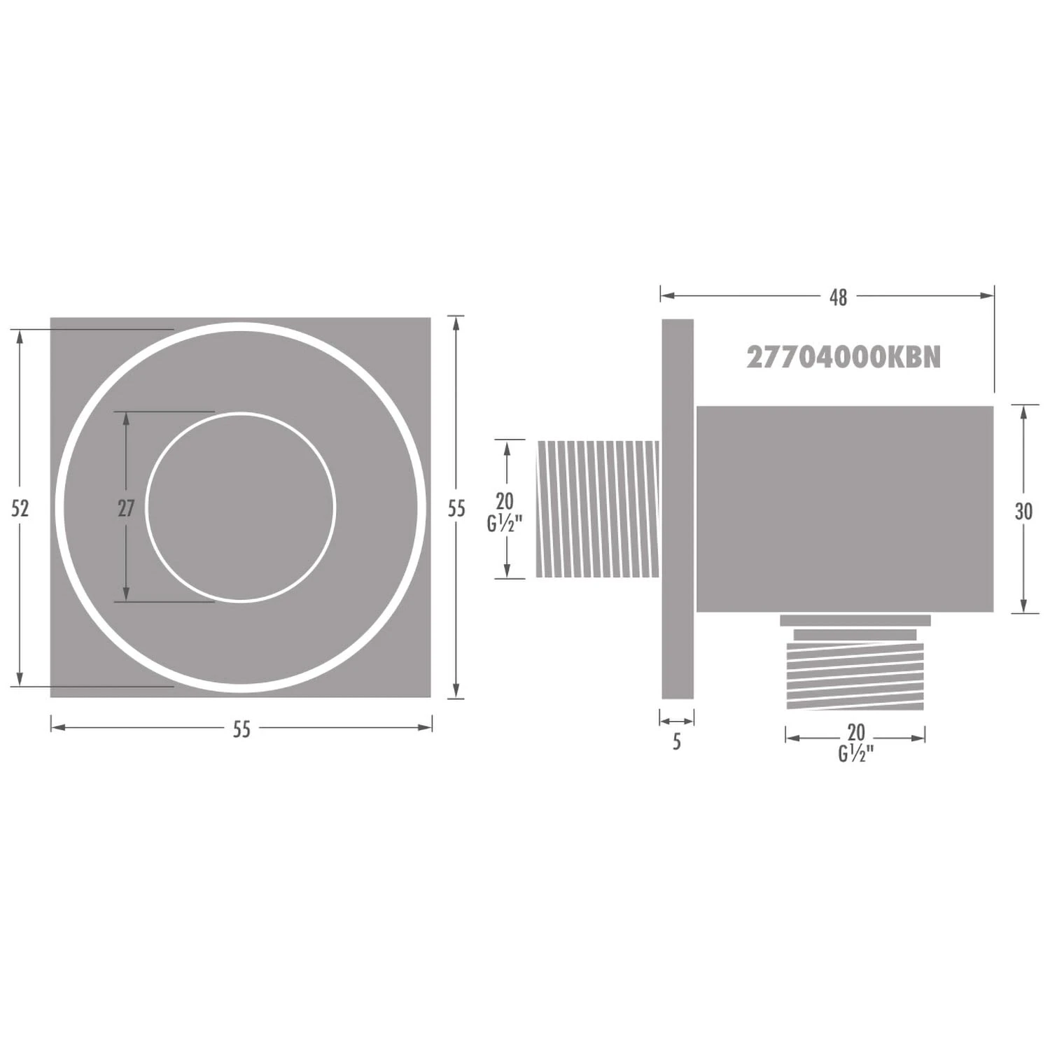 Kronenbach SUPRA 2.0 Wandanschlussbogen Eckig 1 Kronenbach SUPRA 2.0 Wandanschlussbogen Eckig