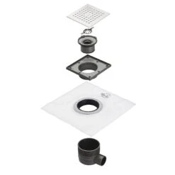Architekt House Badablauf 15 X 15 Cm Abgang Waagerecht Abdeckung Edelstahl