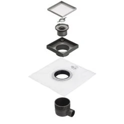 Architekt House Badablauf 15 X 15 Cm Abgang Waagerecht Abdeckung Verfliesbar