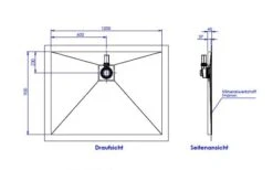 Schedel Plan Plus Mineral-Duschelement Bodeneben 120 X 90 Cm, Ablauf Hinten Mittig