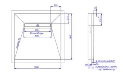 Schedel Plan Plus Mineral-Duschelement Bodeneben 100 X 100 Cm Mit Rinne, Gefälle Vierseitig