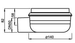 Schedel Bodenablauf Multistar Plan DN 50, Waagerecht, Sperrwasserhöhe 3 Cm