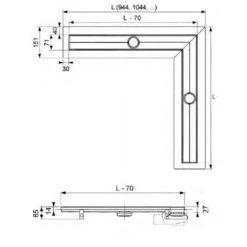 TECE TECEdrainline Winkelrinne 100 X 100 Cm Mit Dichtmanschette
