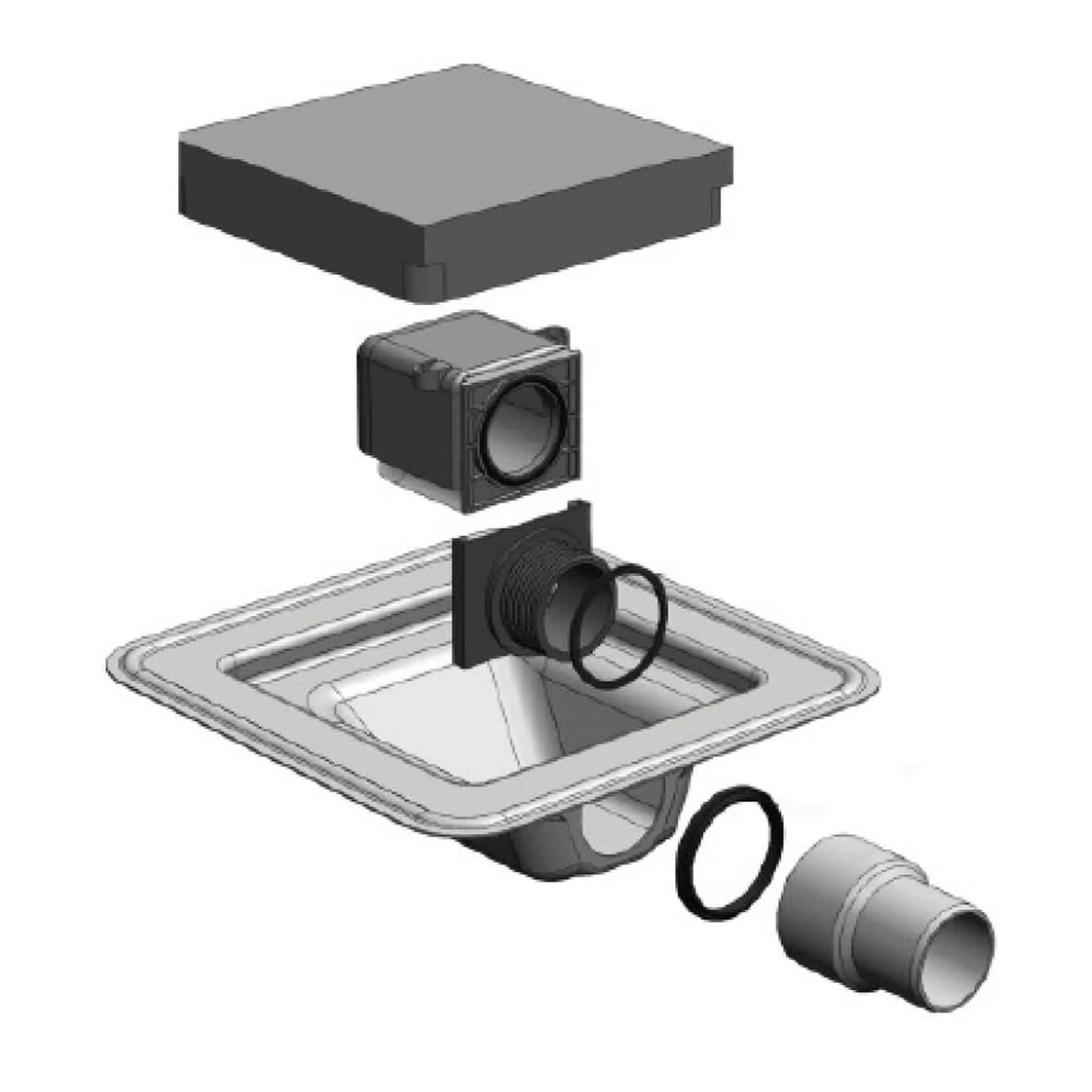 I-Drain Square Punktablauf Basic 15 X 15 Cm 1 I-Drain Square Punktablauf Basic 15 X 15 Cm