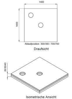 Schedel Plan Unterbauelement 140 X 140 Cm Bodeneben, 3er Set