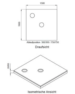 Schedel Plan Unterbauelement 150 X 150 Cm Bodeneben, 2er Set