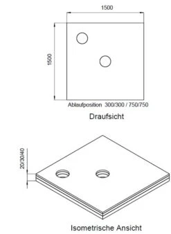 Schedel Plan Unterbauelement 150 X 150 Cm Bodeneben, 3er Set