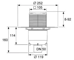 TECE TECEdrainpoint S 130 Ablaufset Senkrecht Mit Seal System Universalflansch