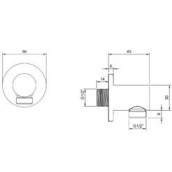 Villeroy & Boch Universal Showers Wandanschlussbogen Rund