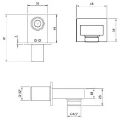 Villeroy & Boch Universal Showers Wandanschlussbogen Eckig